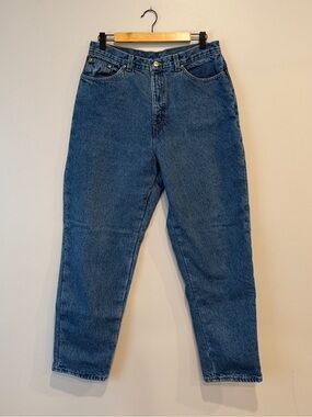 Vintage LL Bean Fleece Lined Jeans High Rise Straight Leg Medium Wash